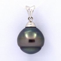 Pendentif en Argent et 1 Perle de Tahiti Cercle B 13.1 mm