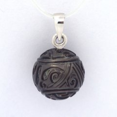 Pendentif en Argent et 1 Perle de Tahiti Grave 11.7 mm