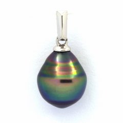 Pendentif en Argent et 1 Perle de Tahiti Cercle C 9.2 mm