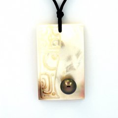 Collier en Coton Wax et 1 Perle de Tahiti Ronde C 8.1 mm