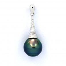 Pendentif en Argent et 1 Perle de Tahiti Cercle B 10.1 mm