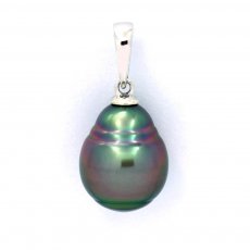 Pendentif en Argent et 1 Perle de Tahiti Cercle B 10.3 mm