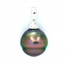 Pendentif en Argent et 1 Perle de Tahiti Cercle B 10.4 mm