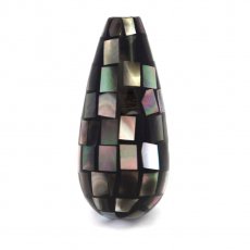 Forme goutte en mosaque de nacre de Tahiti - 35 x 16 mm