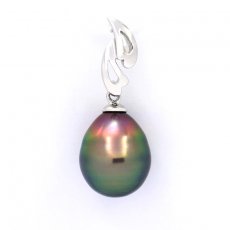 Pendentif en Argent et 1 Perle de Tahiti Cercle B 10.1 mm