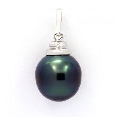 Pendentif en Argent et 1 Perle de Tahiti Cercle C 11.7 mm