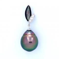 Pendentif en Argent et 1 Perle de Tahiti Cercle AB 11.8 mm