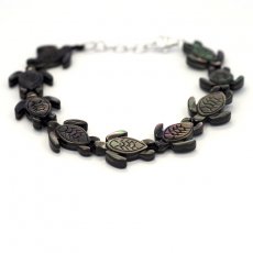 Bracelet Tortues en nacre de Tahiti - Longueur = 19.5 cm