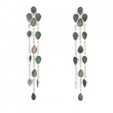 Boucles d'oreilles en Nacre de Tahiti et Argent .925 Rhodi