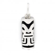 Tiki en Argent et Agate Noire - 17 mm - Abondance