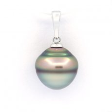 Pendentif en Argent et 1 Perle de Tahiti Cercle C 11.3 mm
