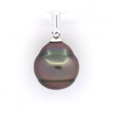 Pendentif en Argent et 1 Perle de Tahiti Cercle C 10.7 mm