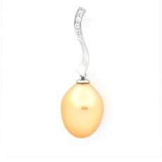Pendentif en Argent et 1 Perle d'Australie Semi-Baroque B/C 11.1 mm
