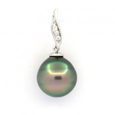 Pendentif en Argent et 1 Perle de Tahiti Cercle B 10.3 mm