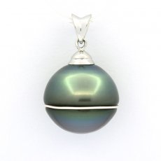 Pendentif en Argent et 1 Perle de Tahiti Cercle B 15.3 mm