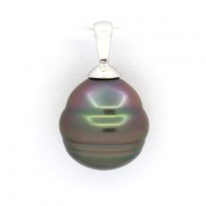 Pendentif en Argent et 1 Perle de Tahiti Cercle B 10.6 mm
