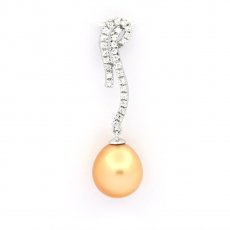 Pendentif en Argent et 1 Perle d'Australie Semi-Baroque C 10.6 mm