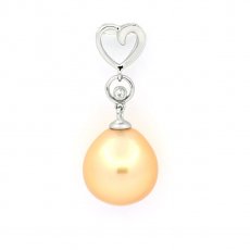 Pendentif en Argent et 1 Perle d'Australie Semi-Baroque C 11.4 mm
