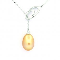 Collier en Argent et 1 Perle d'Australie Semi-Baroque B 9.7 mm
