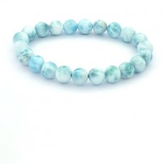 Bracelet de 22 Perles en Larimar de 8  8.4 mm - 15 cm - 18 gr