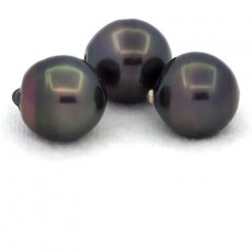 Lot de 3 Perles de Tahiti Cercles C de 13  13.3 mm