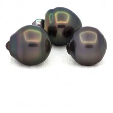 Lot de 3 Perles de Tahiti Cercles B de 12  12.3 mm