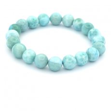 Bracelet de 20 Perles en Larimar de 9  9.5 mm - 15 cm - 22.1 gr