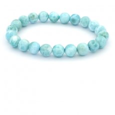 Bracelet de 22 Perles en Larimar de 8  8.4 mm - 16 cm - 17.8 gr