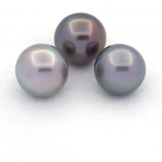 Lot de 3 Perles de Tahiti Semi-Rondes C de 12  12.3 mm
