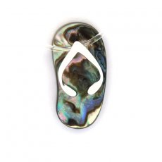 Pendentif Sandale en Abalone et Argent .925 Rhodi