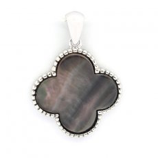 Pendentif en Nacre de Tahiti et Argent .925 Rhodi