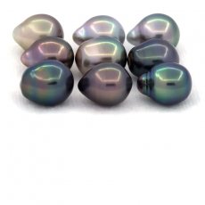 Lot de 9 Perles de Tahiti Semi-Baroques C de 8.5  8.9 mm