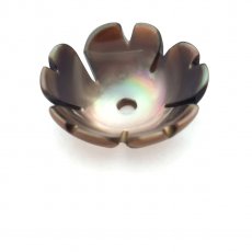 Cupule Fleur en nacre de Tahiti - Diamtre: 8.5 mm