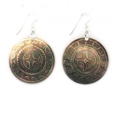 Boucles d'oreilles en Nacre de Tahiti et Argent .925 Rhodi