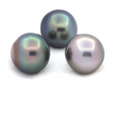 Lot de 3 Perles de Tahiti Semi-Baroques C de 12.6  12.7 mm