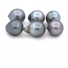 Lot de 6 Perles de Tahiti Semi-Baroques B de 11.1  11.4 mm