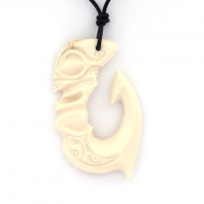 Pendentif Hameon Tiki en Os