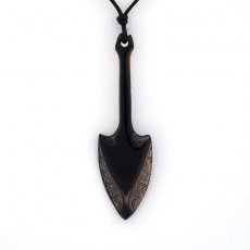 Pendentif en nacre de Tahiti et Collier en cuir