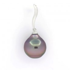 Pendentif en Argent et 1 Perle de Tahiti Cercle C 11.3 mm