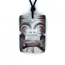 Pendentif Tiki en nacre de Tahiti