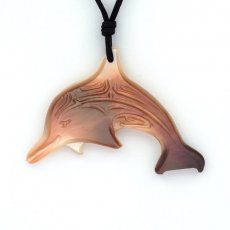 Pendentif Dauphin en nacre de Tahiti