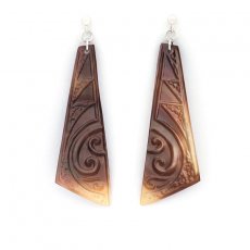 Boucles d'oreilles en Nacre de Tahiti et Argent .925 Rhodi