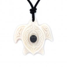 Pendentif Tortue en Os et 1 Keishi