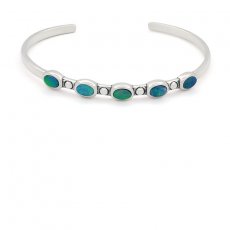 Bracelet en Argent et 5 Opales Australiennes (Doublets) - 4.5 carats