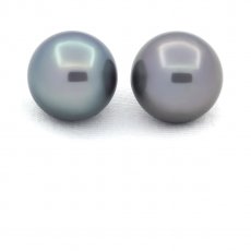 Lot de 2 Perles de Tahiti Rondes C 11.7 et 11.9 mm