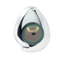 Pendentif en Argent et 1 Perle de Tahiti Semi-Baroque C 10.3 mm