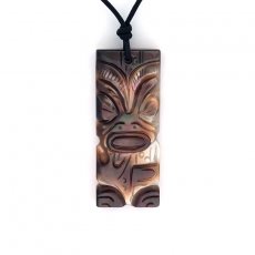 Pendentif Tiki en nacre de Tahiti