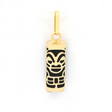 Pendentif en Or 18K et Agate Noire - 12 mm - Sant