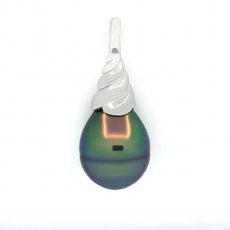 Pendentif en Argent et 1 Perle de Tahiti Cercle B+ 10.7 mm