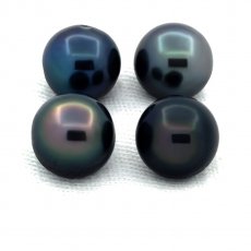 Lotto di 4 Perle di Tahiti Semi-Barocche C/D di 8.5 a 8.9 mm